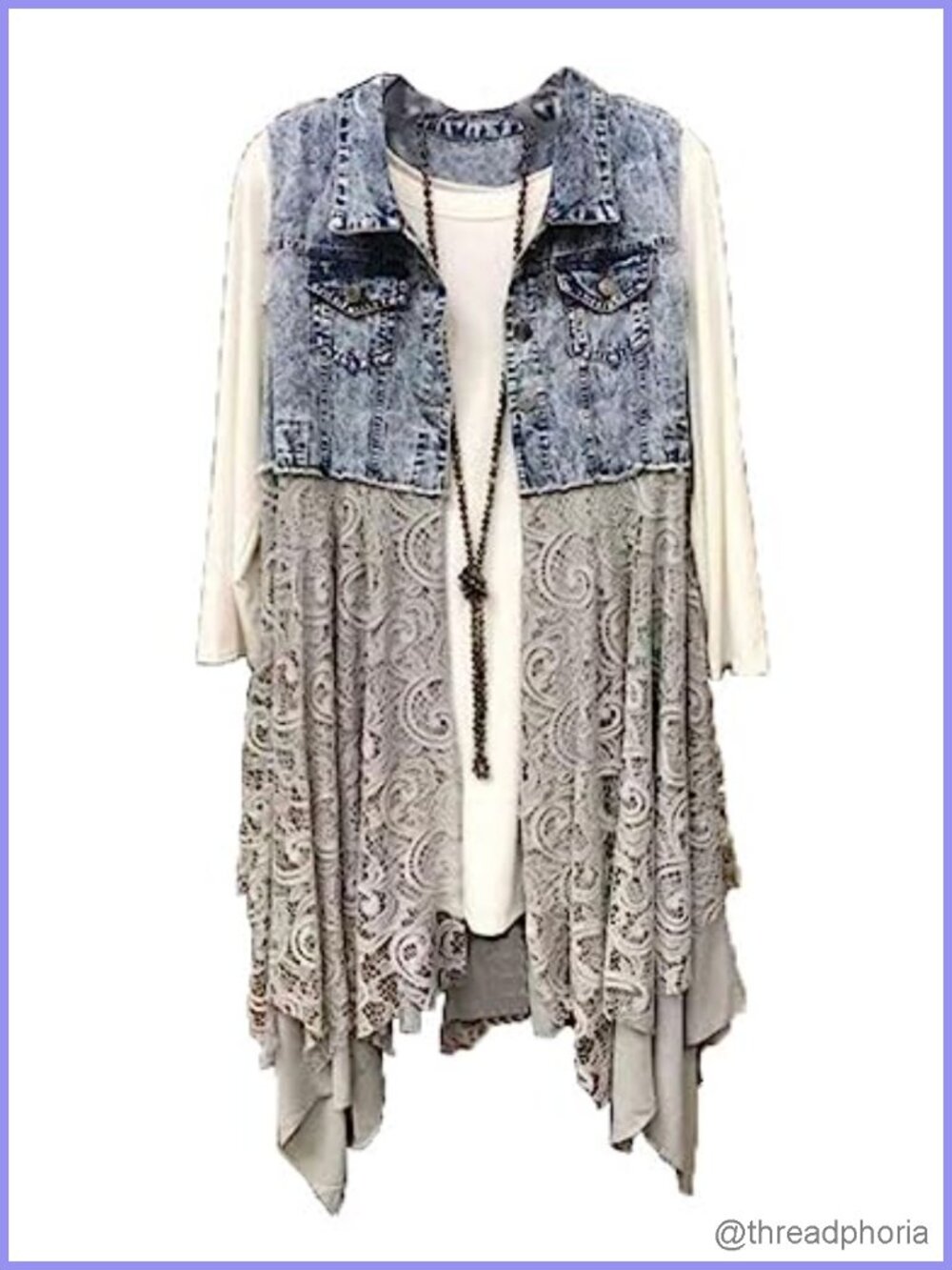 Women's Denim Vest Sleeveless Ripped Draped Patchwork Cardigan Jean Vest with
